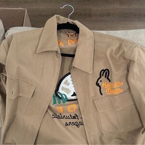 Human Made Beige/Tan Work Jacket with Embroidered Rabbit Logo
